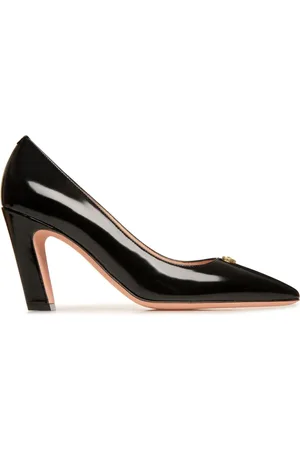 Bally Pumps i læder med emblem-plade