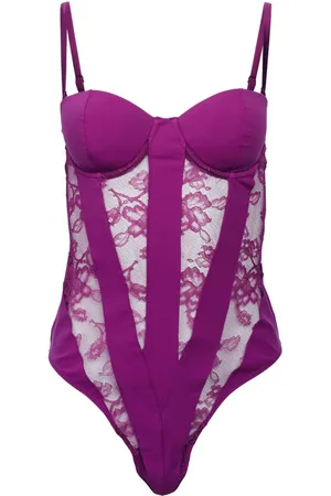 FLEUR DU MAL Gennemsigtig blonde-body med blomster