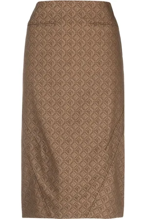 Marine Serre Midi Regenerated Moon Diamant nederdel i jacquard