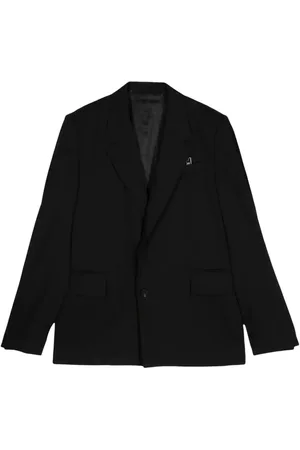 WOOYOUNGMI Blazer i uld-twill med logo-applikation