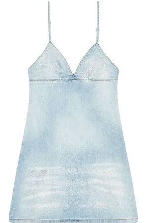Diesel Kort De-Ver-S denimkjole med krystaller
