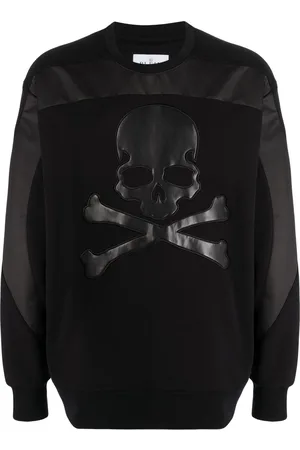Philipp Plein Sweatshirt med dødningehoved-paneler
