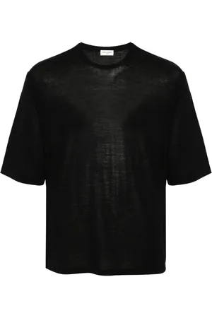 Saint Laurent Strikket T-shirt med lige kant