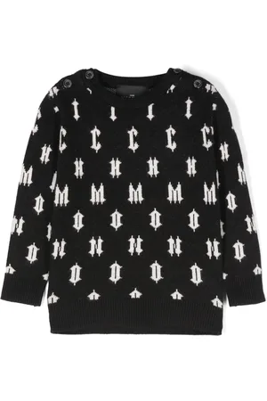 John Richmond Intarsiastrikket sweater med logo