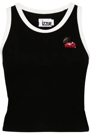 Izzue Tanktop med broderet logo og kontrastkant