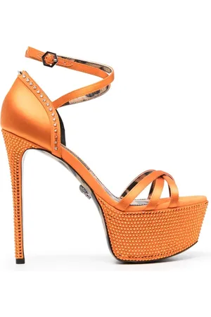Philipp Plein Udsmykkede plateau-sandaler i satin