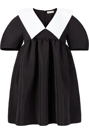 Nina Ricci Babydoll-kjole i taft med kontrastkrave