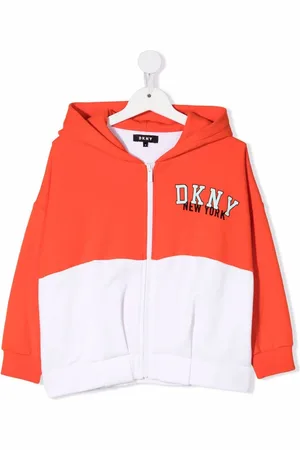 DKNY Hættetrøje med logotryk og lynlås