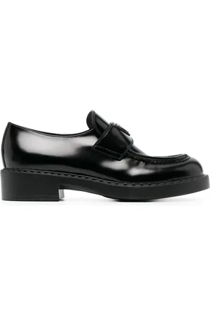 Prada 40mm Chocolate loafers med logoplade