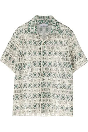 AMIR SLAMA T-shirt med broderede blonder