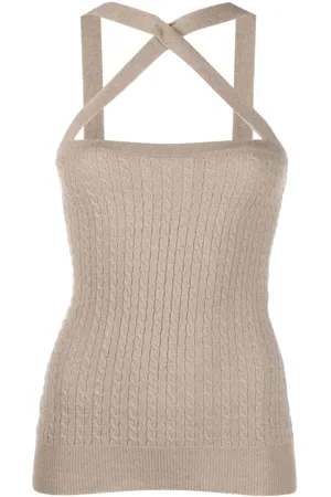 Patou Kabelstrikket top med halterneck