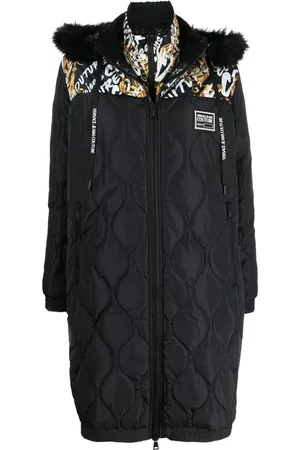 VERSACE Quiltet frakke med grafisk tryk