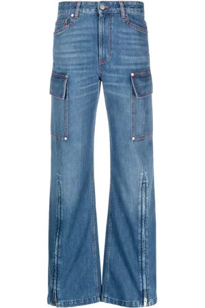 Stella McCartney Biker jeans med brede ben og lynlås i anklen