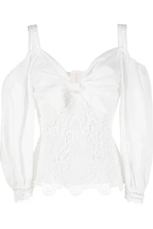 GEMY MAALOUF Bluse med guipure-blonde
