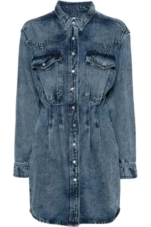 Isabel Marant Kort Liliko skjortekjole i denim
