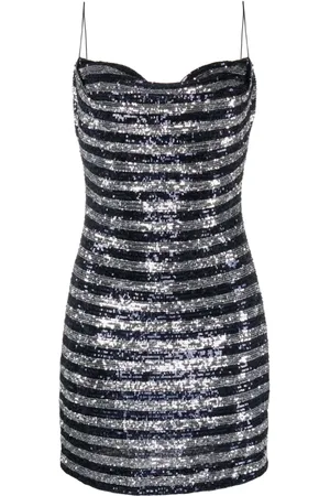 Balmain Stribet mini-kjole med pailletter