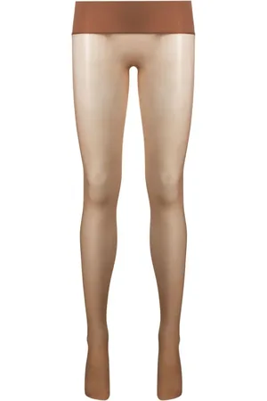 MAISON CLOSE Halv-gennemsigtige tights i logo-intarsia