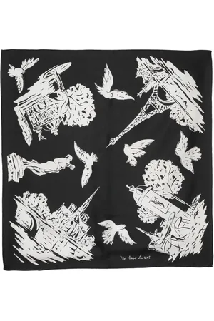 Saint Laurent Tørklæde med grafisk tryk fra 1990
