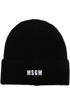 Msgm Ribstrikket hue med broderet logo