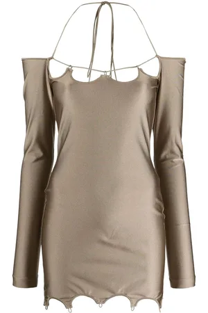 The Attico Kort Lyna kjole med off-shoulder-snit