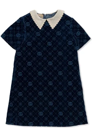Gucci Blomsterbroderet kjole med GG-logo