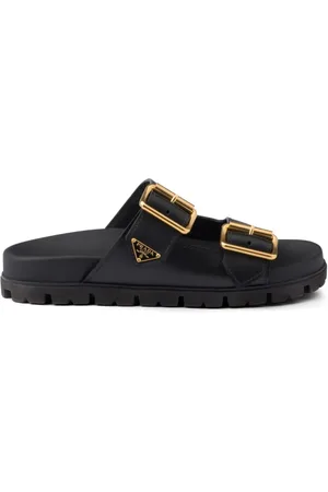 Prada Hjemmesko i læder med trekantet logo