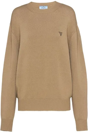 Prada Intarsiastrikket trøje med logo
