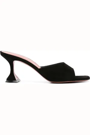 Amina Muaddi Lupita 70mm mules i ruskind