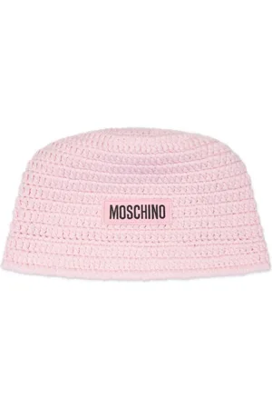 Moschino Vævet hat med logoapplikation