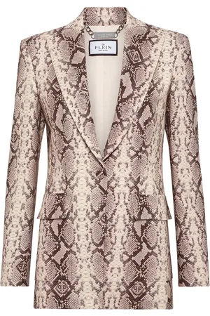 Philipp Plein Blazer i satin med pytontryk