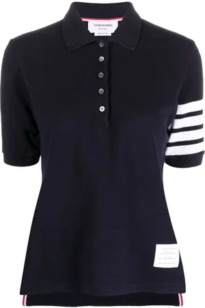 Thom Browne Polo med 4-Bar striber og 2003-tryk