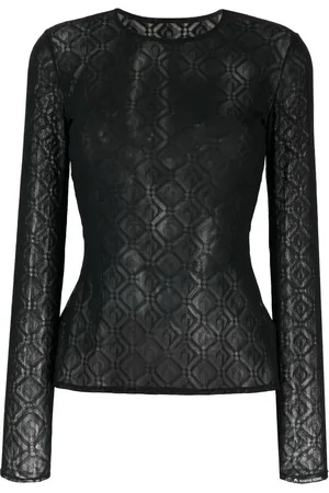 Marine Serre Second Skin top i mesh og jacquard