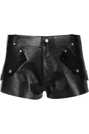 Durazzi Milano Mini shorts i læder med flapdetalje