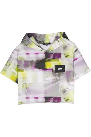 DKNY T-shirt med hætte og NYC Lyss-tryk