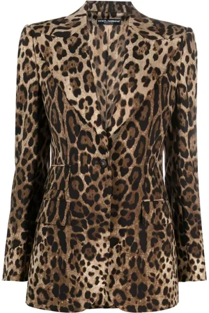 Dolce & Gabbana Enkeltradet blazer med leopardtryk