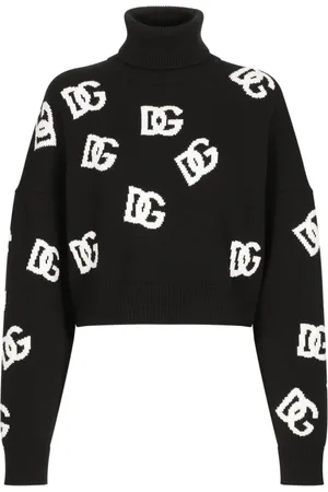 Dolce & Gabbana Intarsiastrikket trøje med logo
