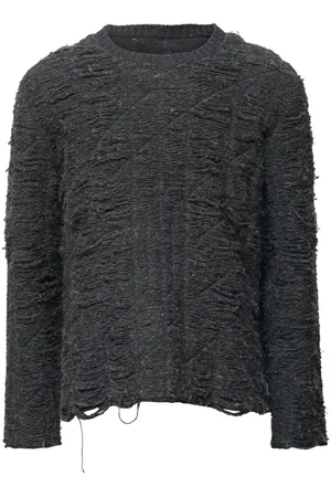 Maison Margiela Trøje med rund hals og slitageeffekt
