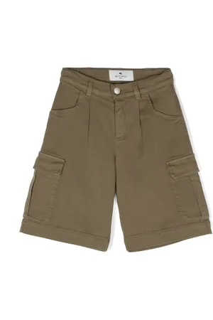 Etro Cargoshorts i twill med Pegaso-broderi