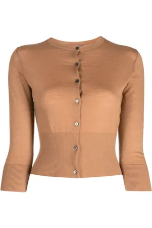 N.PEAL Cropped finstrikket cardigan