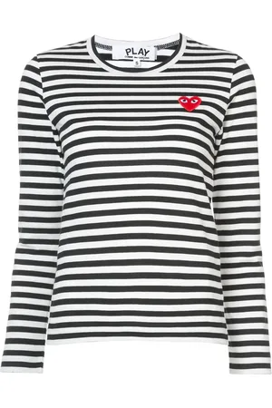 Comme des Garçons Stribet T-shirt med lange ærmer