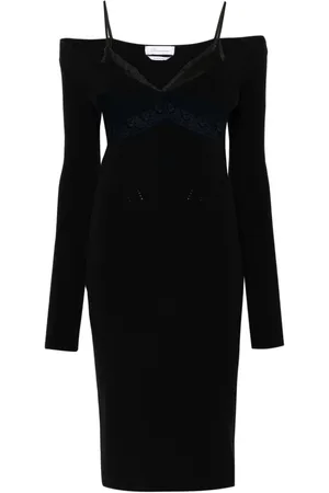 BLUMARINE Mellemlang strikkjole med V-hals