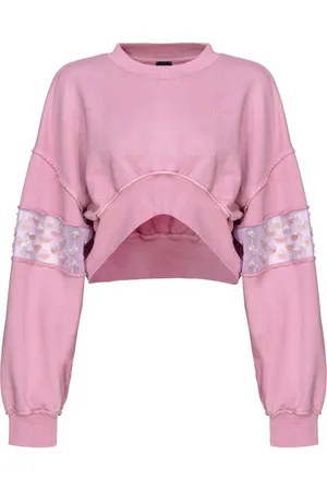 Pinko Cropped sweatshirt med pailletudsmykning
