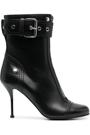 Alexander McQueen 90mm læderstøvler med spændedetalje