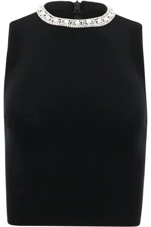 ALICE+OLIVIA Amity top med perleudsmykning