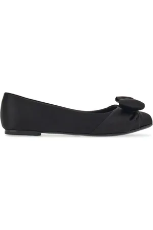 Salvatore Ferragamo Ballerinasko i læder med sløjfedetalje