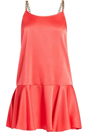 Michael Kors Kort ribbet kjole med peplum-kant