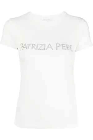 Patrizia Pepe T-shirt med rhinsten-logo
