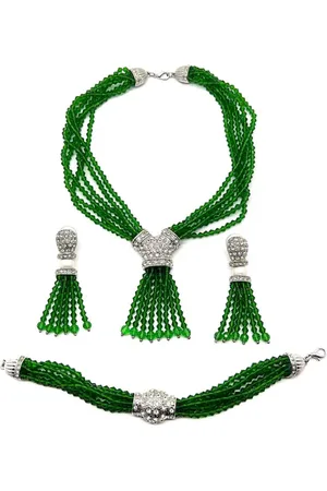 JENNIFER GIBSON JEWELLERY Pre-owned Torsade sæt med halskæde, øreringe og armbånd fra 1990