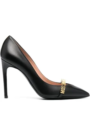 Moschino 100mm pumps med logobogstaver og hæl