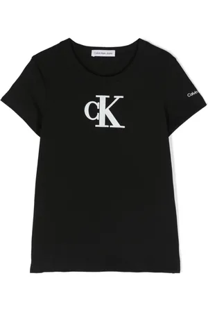 Calvin Klein T-shirt med rund hals og holografisk logo